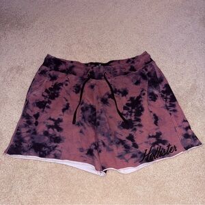 Hollister Red and Black Tie-Dye 4” Inseam Casual Shorts